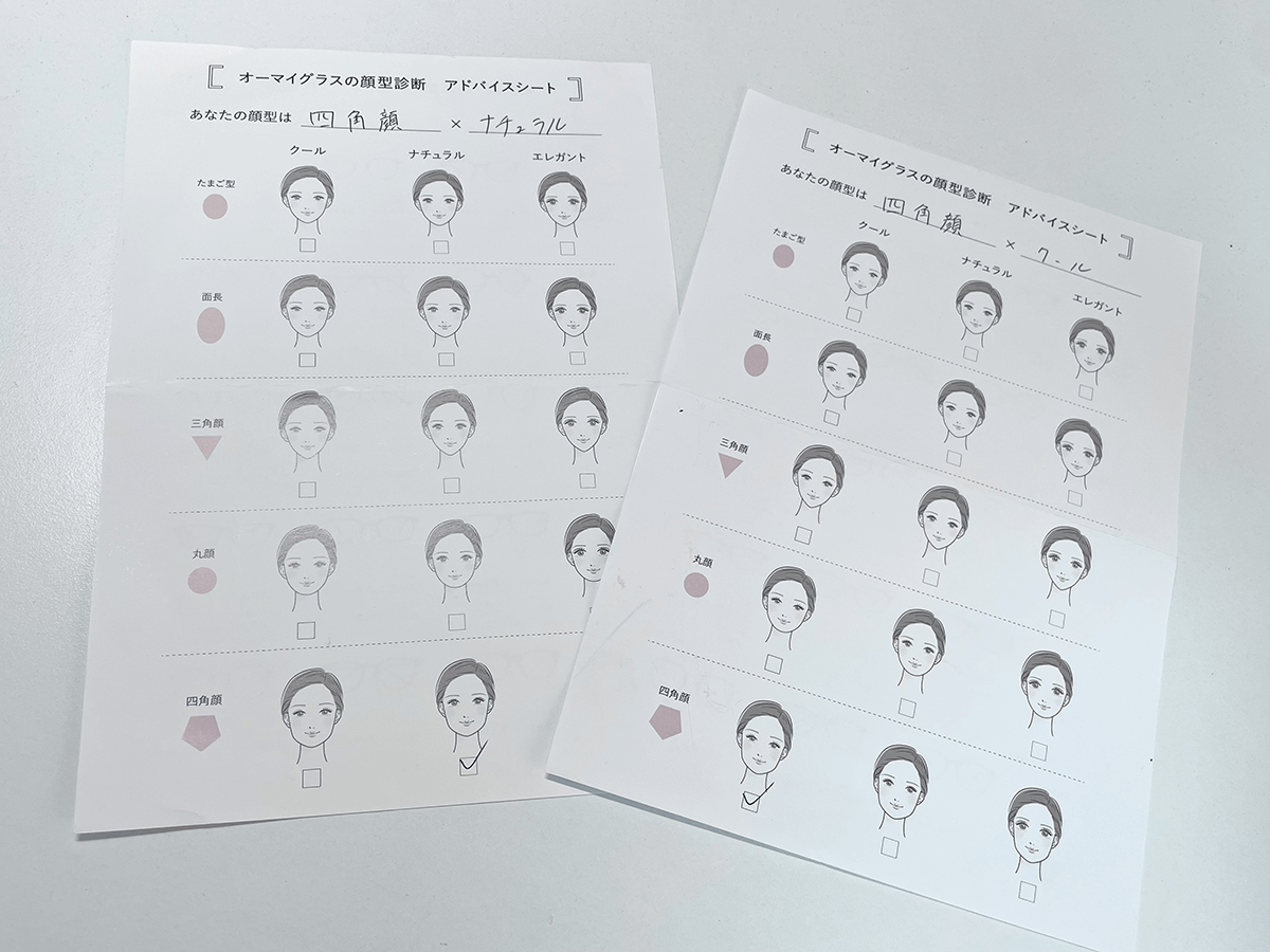 オーマイグラス顔型診断レポート